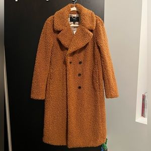 Double breasted teddy Sherpa topcoat
